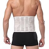 HURMES Stabilizing Lower Lumbar Support Belt Back Brace for Women&Men- Premium Back Support Brace with 5 Medical Bone Breathable Mesh Adjustable Support Straps for Relief Back Pain (Beige, XXL)