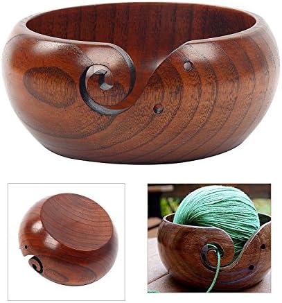 Rosewood Knitting Yarn Bowl Woollen Knitting Yarn Holding Bowl Polished Handcrafted Wooden Bowl