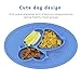 Silicone Mini Placemat, Holoko One-Piece Feeding Plate, Cute Puppy Shape Mats with Suction for Babies, Toddlers and Kids - Fit Most Highchair Trays (Blue)