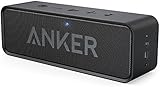 Anker SoundCore Bluetooth Speaker Portable Bluetooth 4.0 Stereo Speaker with 24-Hour Playtime, 6W Dual-Driver, Low Harmonic Distortion, Patented Bass Port and Built-in Microphone for Calls for iPhone, iPod, iPad, Samsung, LG and others