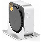 Mac Mini M4 Vertical Stand,Easy Power Button Access,Improved Cooling | 2024 Mac mini M4 &amp; M4 Pro | Improved Cooling &amp; Wi-Fi| Scratch-Free Silicone | Anti-Slip Base | Space Saving | Silver