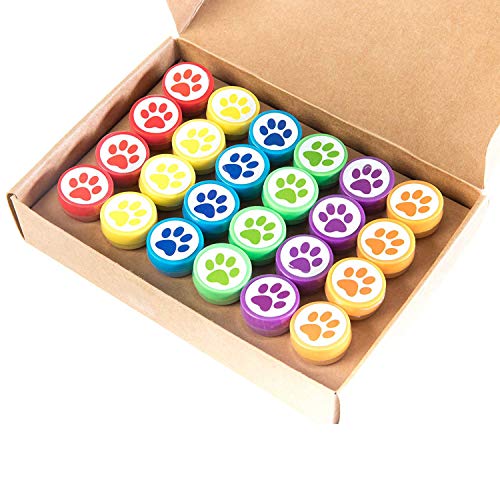Huji Paw Print Stampers 48 Pieces Birthday Supplies Bag Accessories Toys Classroom Teachers Reward Activities for Children's Party Favors Birthday Parties School (Paw, 48 PCS)