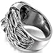 INBLUE Men's Stainless Steel Ring Band Silver Gold Tone Black Lion Head