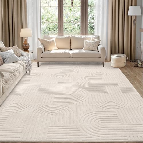 Enyhom Wohnzimmer Teppich 200 x 290 cm, Extra Großer Kurzflor Teppiche Matte Weicher Moderner Pflegeleicht Waschbar Teppiche für Schlafzimmer Kinderzi
