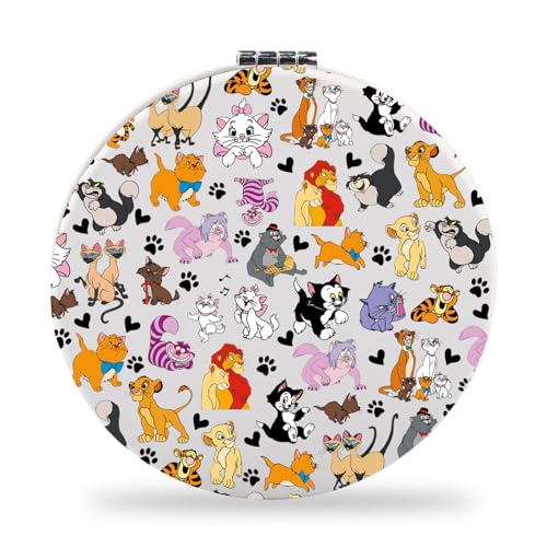 SEIRAA Cats Makeup Mirror Cats Pocket Mirror Berlioz & Toulouse & Cheshire Cat & Yzma Gifts (Cats)