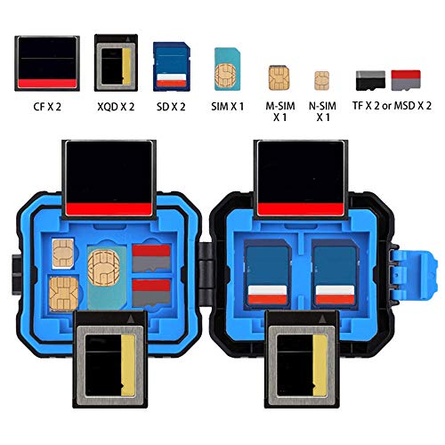 POTENCO 11 in 1 Waterproof Memory Card Case Micro SD Cards Case Pin Card Reader Storage Box SIM Holder
