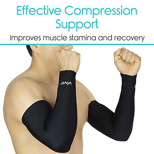 image for Vive Basketball Sleeve (Pair) - Long Arm Compression Elbow Support Wra