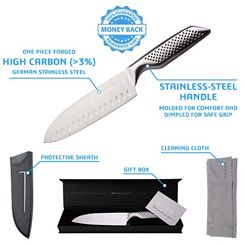 4 Santoku+Professional+Ergonomic+One+Piece+Vegetable
