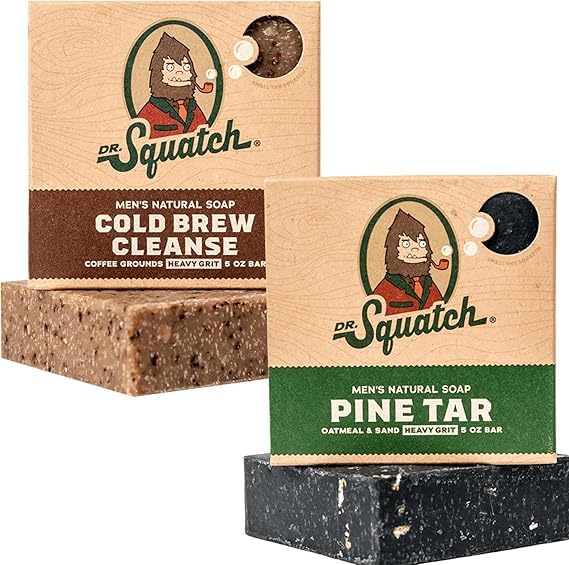 2 Bar All Natural Soap, Variety Pack 1xCold Brew Cleanse + 1xPine Tar