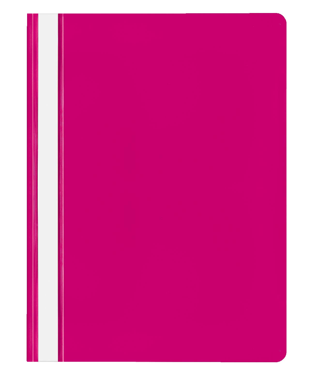 VELOFLEX 4748010 File Folder DIN A4 Polypropylene Transparent Cover with Labelling Strips Pack of 20 Pink