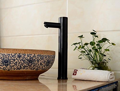 Gangang Oil Rubber Finish Black Faucet High Body Cold Only Wash Basin Sensor Tap Sink Faucet