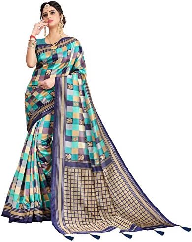 Being Banarasi Women's Silk Printed Saree with Blouse Piece(Free Size)
