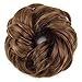 Rose bud Messy Bun Hair Pieces For Women Hair Bun Extension Updo Curly Messy Bun Scrunchie Light Brown