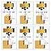 FivePears 1/2 Inch Shank Rabbet Router Bit with 6 Bearings Set, Adjustable Multiple Depths 1/8