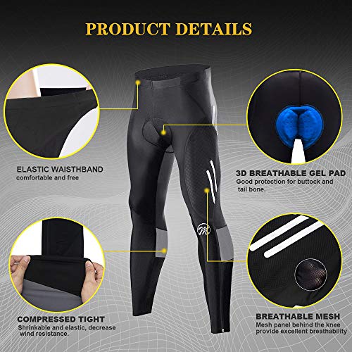 image for Meetwee Men's Cycling Tight Pants 4D Padded Bicycle Riding Compression