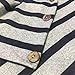 ETCYY Women's Long Sleeve Striped Button Cowl Neck Tunic Sweatshirts Tops