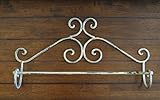 Shabby Chic Metal Towel Bar / Antique Gold Or Pick Color / Wall Bathroom Towel Holder / Bath Towel Hanger / Vintage Style / Scrolled Decor