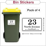 Papa Prints Wheelie Bin Numbers Pack 4 150x100mm Waterproof Stickers view 4