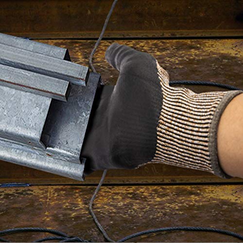 OCGIG Cut Safety Gloves Breathable Oil Resistant Level 5 Protective None Fiberglass Work Glove V-5017,L - Thumbnail 5