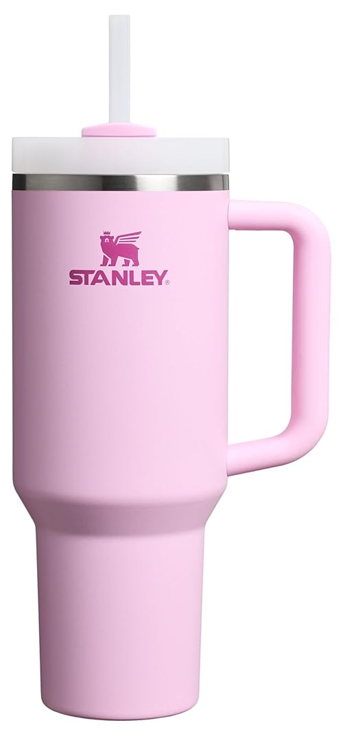 Stanley Quencher H2.0 Tumbler with Handle and Straw 40 oz | Flowstate 3-Position Lid | Cup Holder Compatible for Travel | Insulated Stainless Steel Cup | BPA-Free | Cherry Blossom