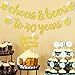 Cheers & Beers to 40 Years Gold Glitter Cake Topper for 40th Birthday Wedding Anniversary Party Decorations
