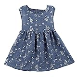 TIFENNY Spring Summer Kids Baby Girls Floral Sleeveless Princess Dress Vest Clothes (4T, Blue)