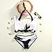 Women Cross Colorblock Padded Push up Halter Bikini Swimsuit (M)