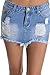 American Bazi Women's Denim Short Mini Skirts RSS801 - BLUE - Medium - C11F