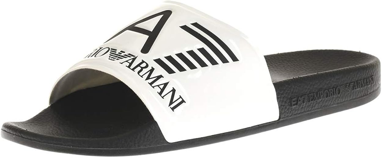 Amazon.com | Emporio Armani EA7 Sea World Visibility Slipper Mules/Clogs Men Black/White Sliders 