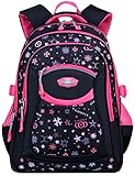 Coofit School Backpack for Girls Flowers Pattern Backpacks for Middle School Cute Bookbag for School