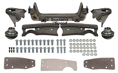 NEW SOUTHWEST SPEED MUSTANG II BOLT-IN FRONT END SUSPENSION CROSSMEMBER KIT FOR 1947-1954 GMC & CHEVY 1/2 & 3/4 TON PICKUP CHASSIS, INCLUDES SPRING TOWERS, CUPS, BOXING PLATES, GAUGE PLATE & HARDWARE