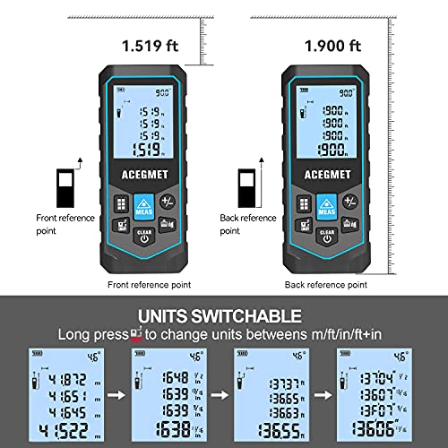 Laser Measure, Green Beam Laser Measurement Tool with Angle Sensor