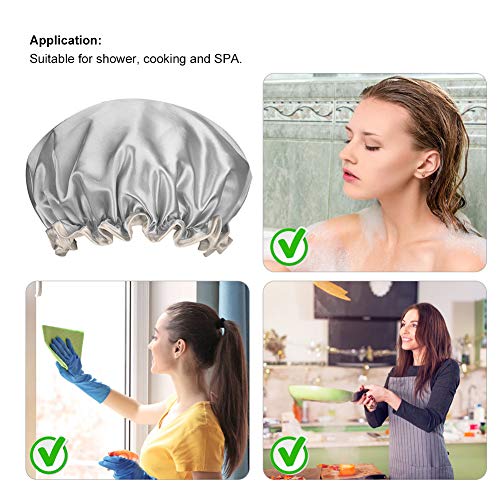 Bath Pillow and Shower Cap, Bathtub pillow with 3D Air Mesh, 6 Suction Cups, Mold Resistant, Machine Washable,Quick Dry - Thumbnail 5