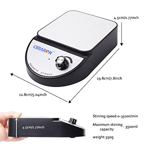 Mookis Magnetic Stirrer Mixer Hot Plate with Magnetic Lab Stirrer Bar 3500 rmp Max Stirring Capacity