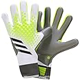 PLBSE Soccer Goalkeeper Gloves Goalie Training Gloves Strong Grip Anti-Slip and Breathable for Adults and Children (White Grey,7)