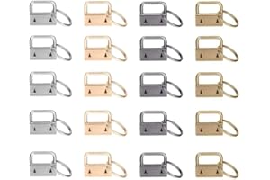 SEWACC 20Pcs Key Fob Hardware Assortment Kit Metal Chain Wristlet Clips for DIY Bag Accessories Crafting