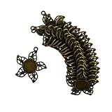 MonkeyJack 20pcs Bronze Vintage Filigree Flower Pendant Blanks Cabochon Settings