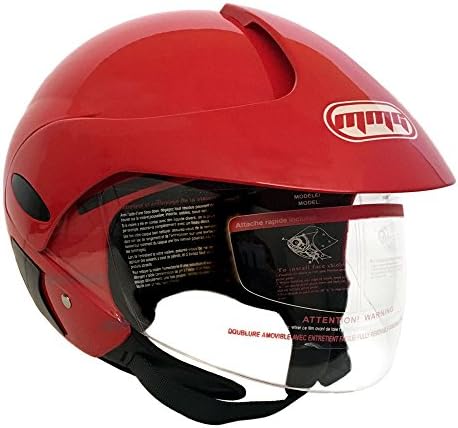 MMG (Model 20) Motorcycle Open Face Helmet DOT Street Legal - Flip Up Clear Visor