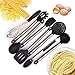 HOT TARGET Cooking Utensil Set - 8 cooking Utensils, Silicone and Stainless Steel - Serving Tongs, Spoon, Spatula Tools, Pasta Server, Ladle, Strainer, Whisk