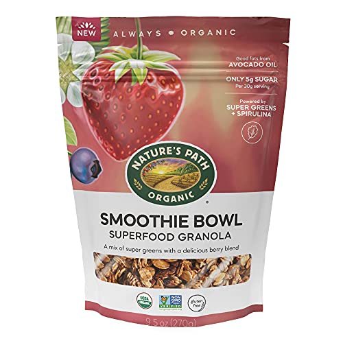 NATURE’S PATH ORGANIC SUPERFOOD SMOOTHIE BOWL GRANOLA, 9.5 OZ (PACK OF 1), GLUTEN FREE, NON-GMO