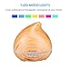Aromatherapy Diffuser, ARCHEER Ultra Quiet Ultrasonic Cool Mist Humidifier 300ml Essential Oil Diffuser Wood Grain Auto Shut-off Air Aroma Diffuser 7 Color Night Light for Bedroom, Office