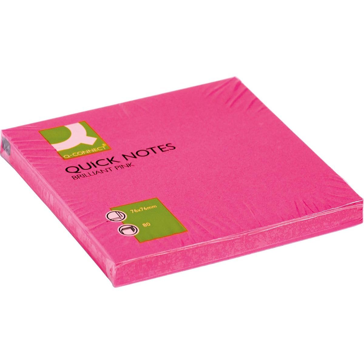 Q Connect KF10516 Post-it Notes Sticky Notes: Neon Pink
