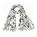 Bestpriceam Women Lady Chiffon Butterfly Print Neck Shawl Scarf Scarves Wrap Stole (White)