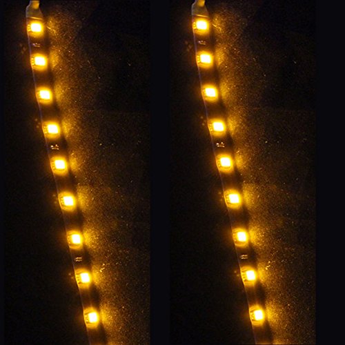 E Support 5Pcs 30cm 15 Leds SMD Waterproof Flexible Yellow Light Strip Bar car Light Flexible Strip