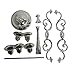 Happy Lifestyles Classic Beautiful Metal Candle Stick Candle Holder 5 Stands Silver