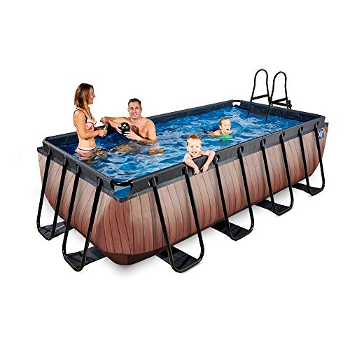 EXIT Wood Pool 400x200x100cm mit Filterpumpe - braun – Bild 6