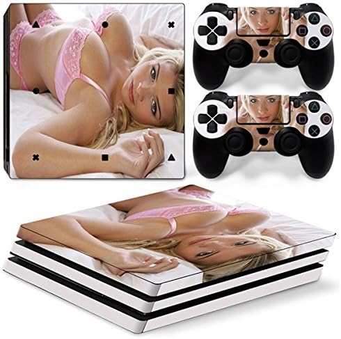 FYPRO Girl Vinyl Portective Sticker Decal & 2 Gamepad Skins+2xStickers For Dualshock PS4 Pro Slim Playstation 4 Pro Slim Console 1# (For PS4 Pro)