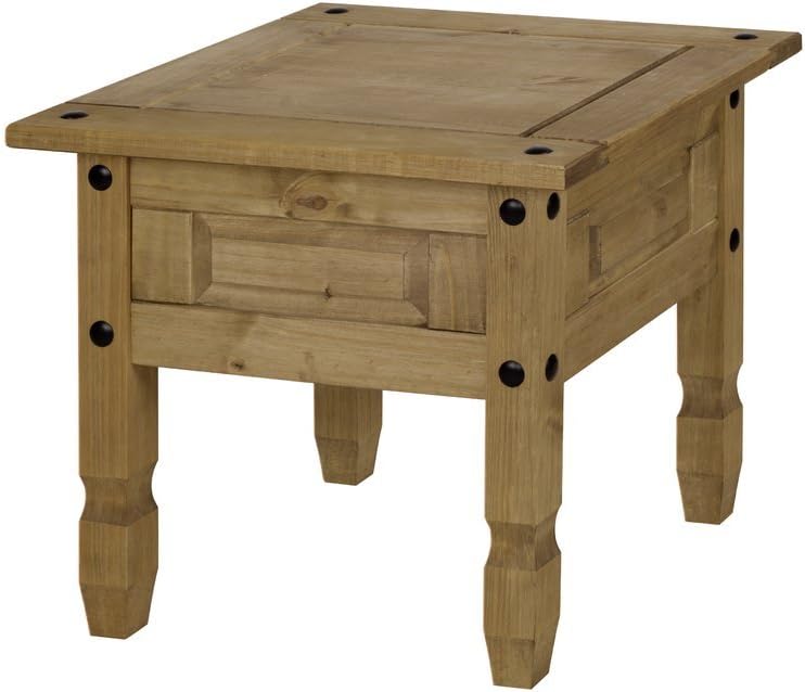Corona Lamp Table, Mexican Solid Pine, Side End Table