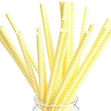 Paper Straws Drinking Chevron Party Straws Disposable Drinkware Straws for Birthday Wedding Halloween Thanks Giving yellow Pack of 25