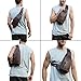 CHARMINER Men Sling Bag, Genuine Leather Chest Shoulder Messenger Bag Casual Crossbody Bag Daypacks Brown M